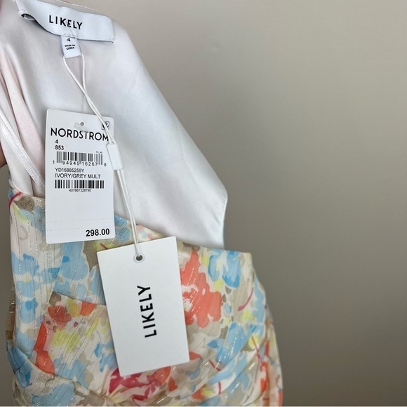 NWT Likely Sara Midi Dress one‎ shoulder body complementing fit & flare - Picture 11 of 13